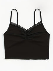 2pcs Lace Stitching Cami Tops V Neck All match Top