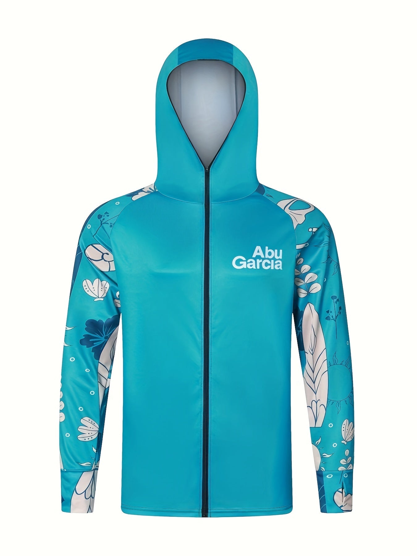 Men's Raglan Sleeve Fish Pattern Jacket Anti UV Sun Protection Fishing Hoodie