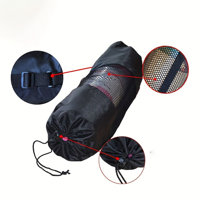 Portable Yoga Mat Storage Bag Drawstring Fitness Mesh Bag