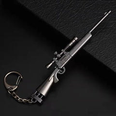 Gun Keychain Alloy Toy Pendant for Car Keys Men Boys