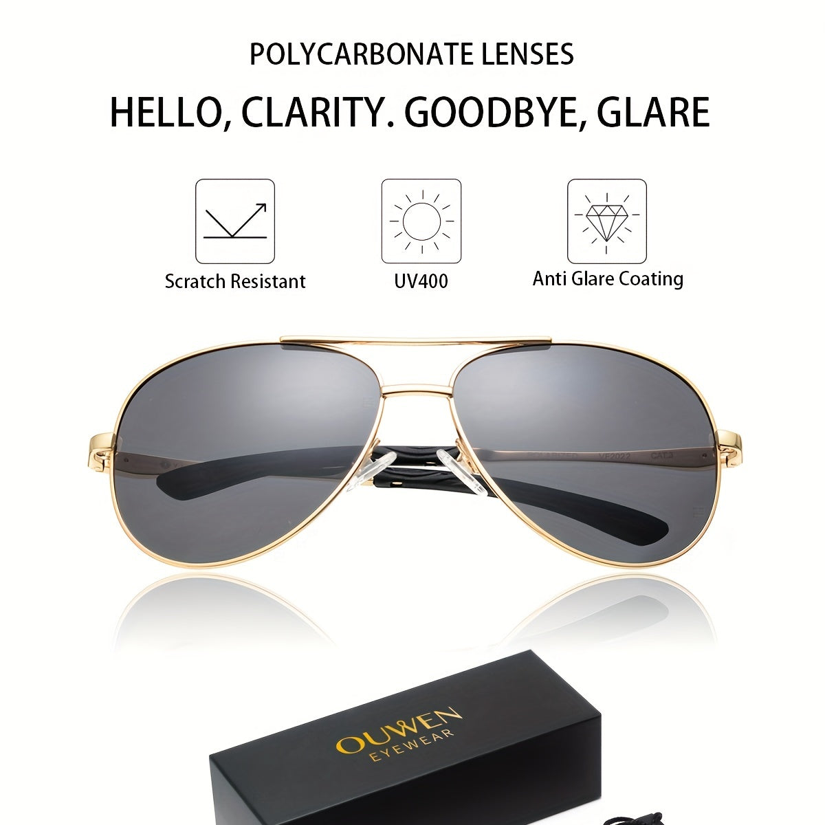 Men's Large Aviator Sunglasses Street Photography Party