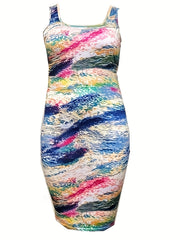  Tie Dye Bodycon Midi Dress
