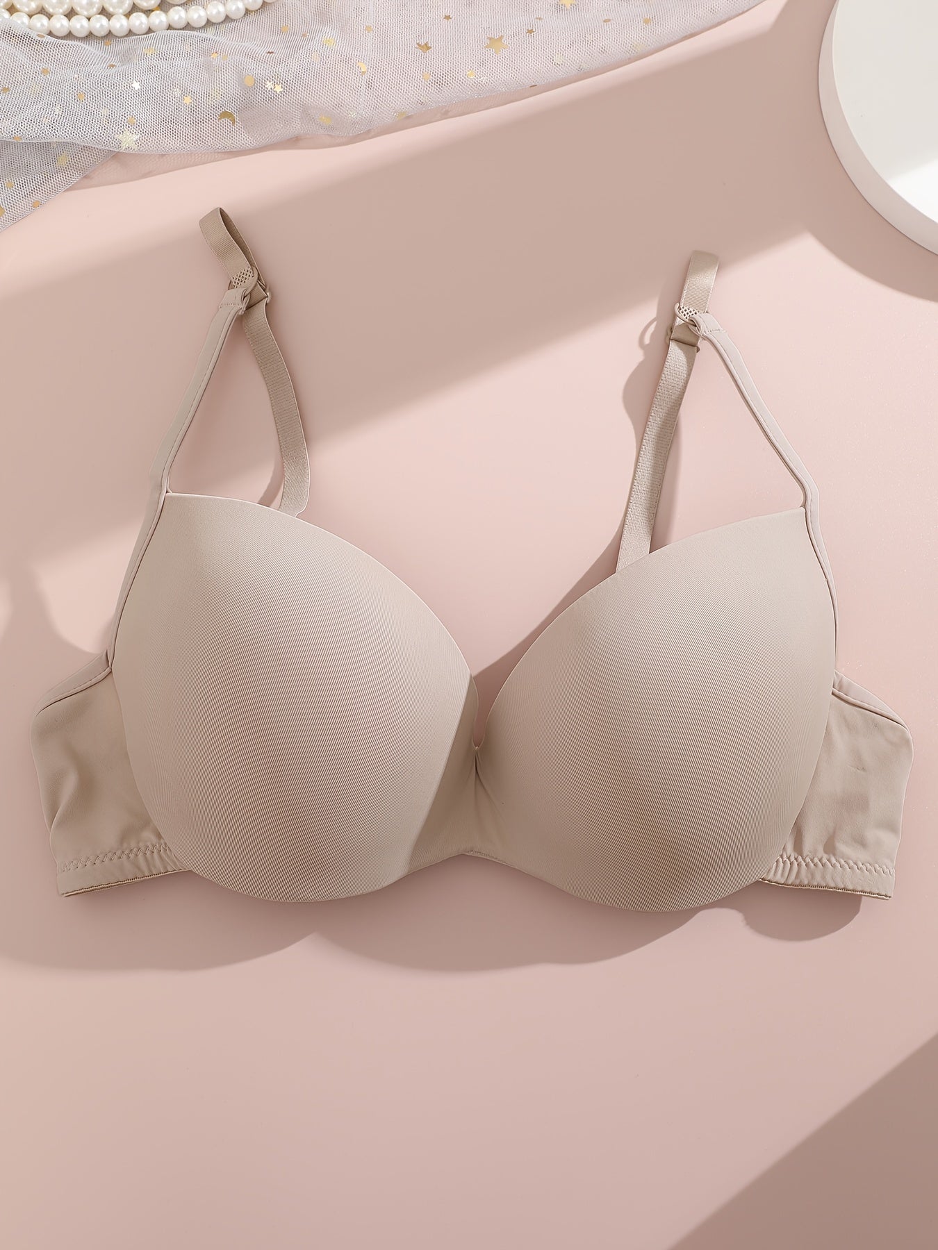 Comfy Push Up Bra Solid T Shirt Bra for Women