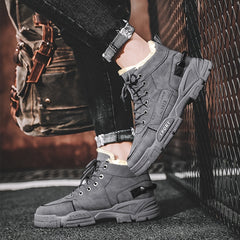 Men's Snow Boots Warm Plush Lining Non-slip Outdoor Hiking Shoes