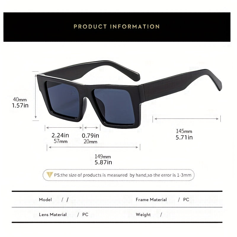 Y2K Square Sunglasses UV400 Sun Shades