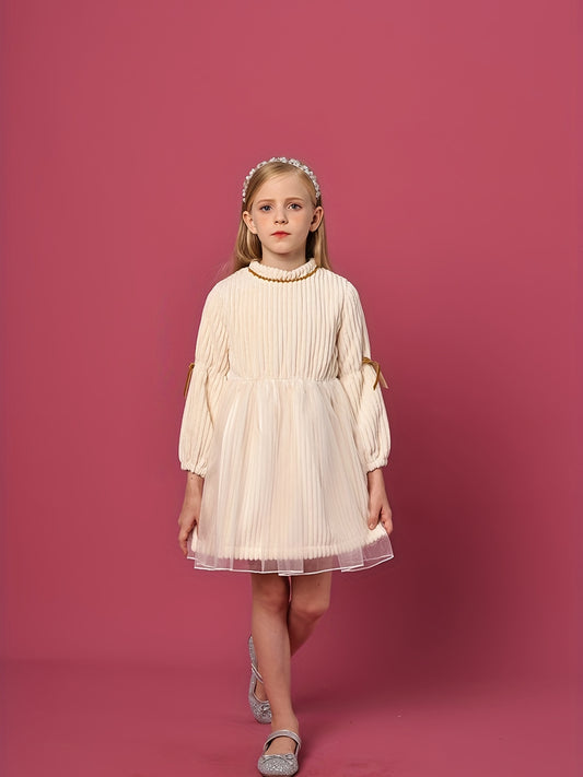 Vintage Style Velvet Long Sleeve Tutu Dress