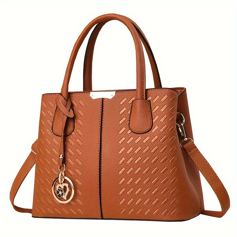 Stylish Tote Bag for Women Large Capacity PU Leather Handbag with Zipper