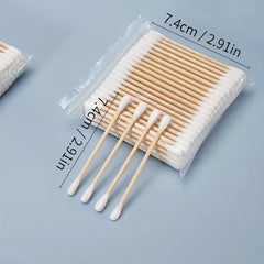 Double Sided Cotton Swabs Long Wooden Handle - 1000pcs