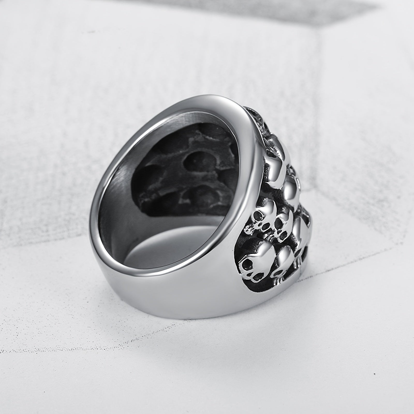 Punk Hip Hop Skull Head Ring Stainless Steel Party Accessory