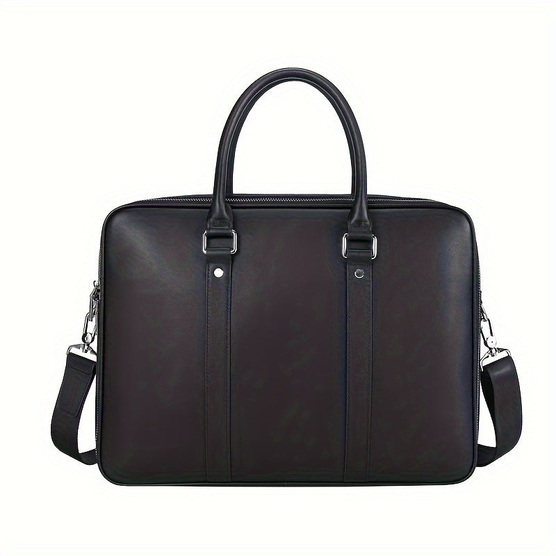 Men's Cowhide Leather Briefcase Business Handbag Large Capacity