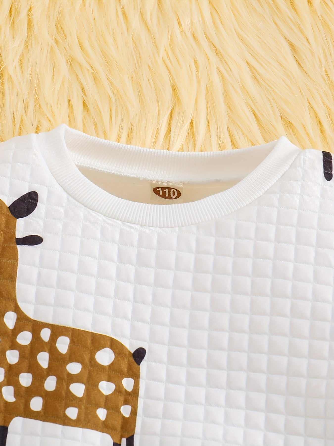 Toddler Girl's Deer Pattern 2pcs Waffle Texture Sweatshirt & Leggings Set
