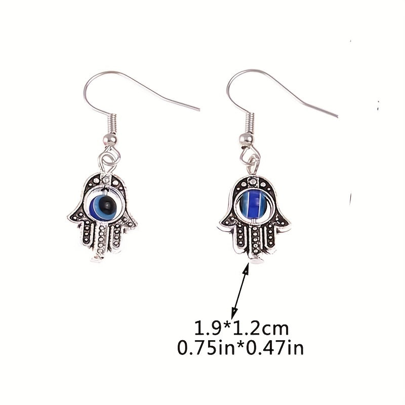 Ethnic Style Palm Eye Dangle Earrings