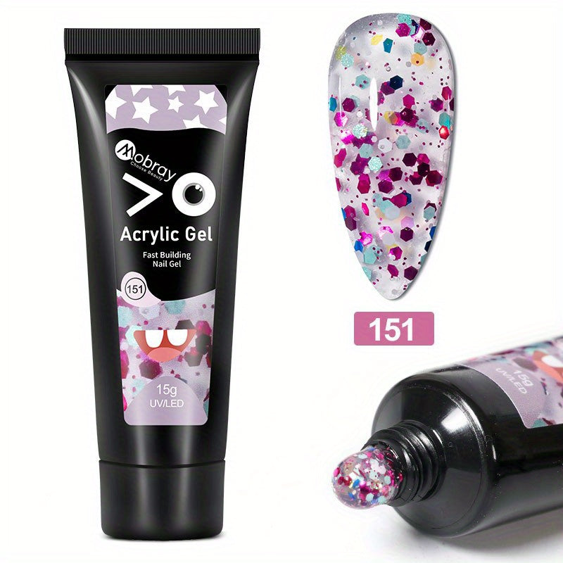 Quick Nail Extension Gel 15g Crystal Sequin - Home Salon Nail Art DIY