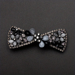 Vintage Rhinestone Flower Side Clip French Barrette Hair Accessories