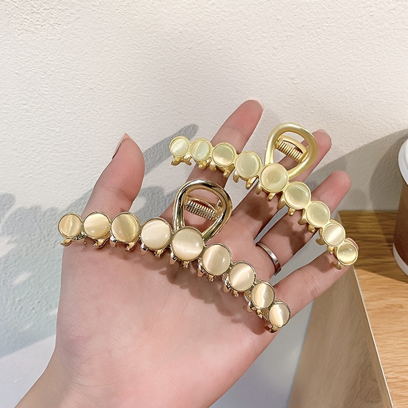 Opal Hair Claw Large Metal Back Head Hair Claw Shark Claw Hair Accessories