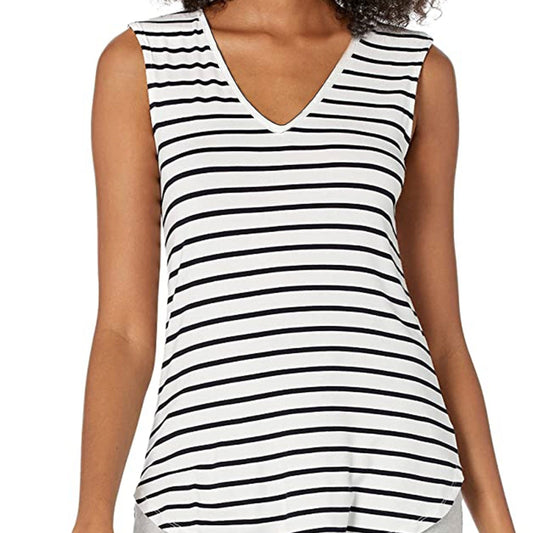 Striped Print V Neck Tank Top Sleeveless Casual Summer Women's Tank