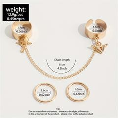 Tassel Ring Lock And Key Pendants Linked Chain Party Accessory
