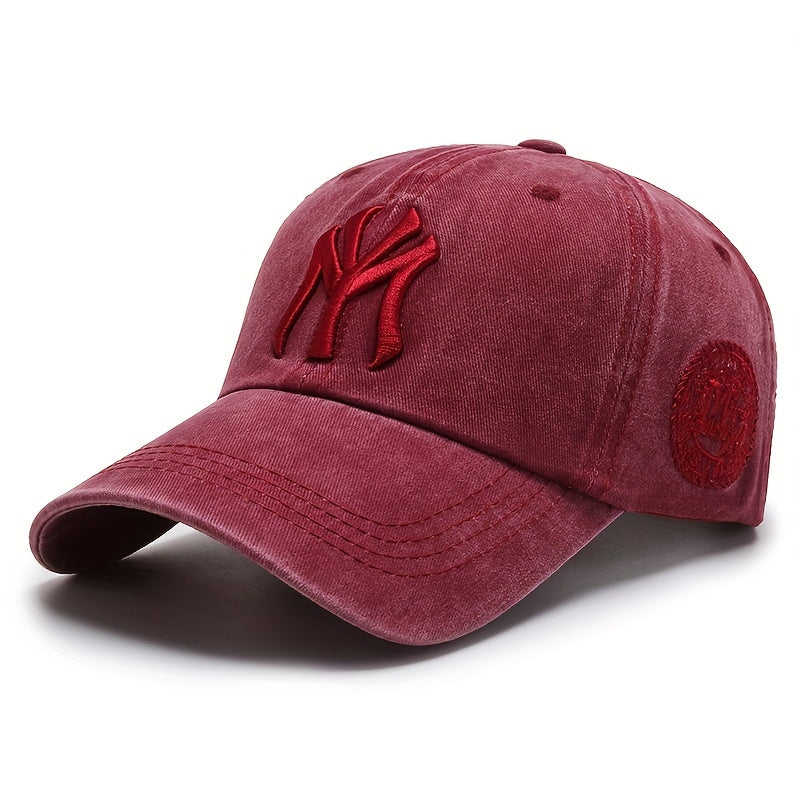 Vintage Embroidered Baseball Cap Washed Distressed Sunscreen Dad Hat Adjustable