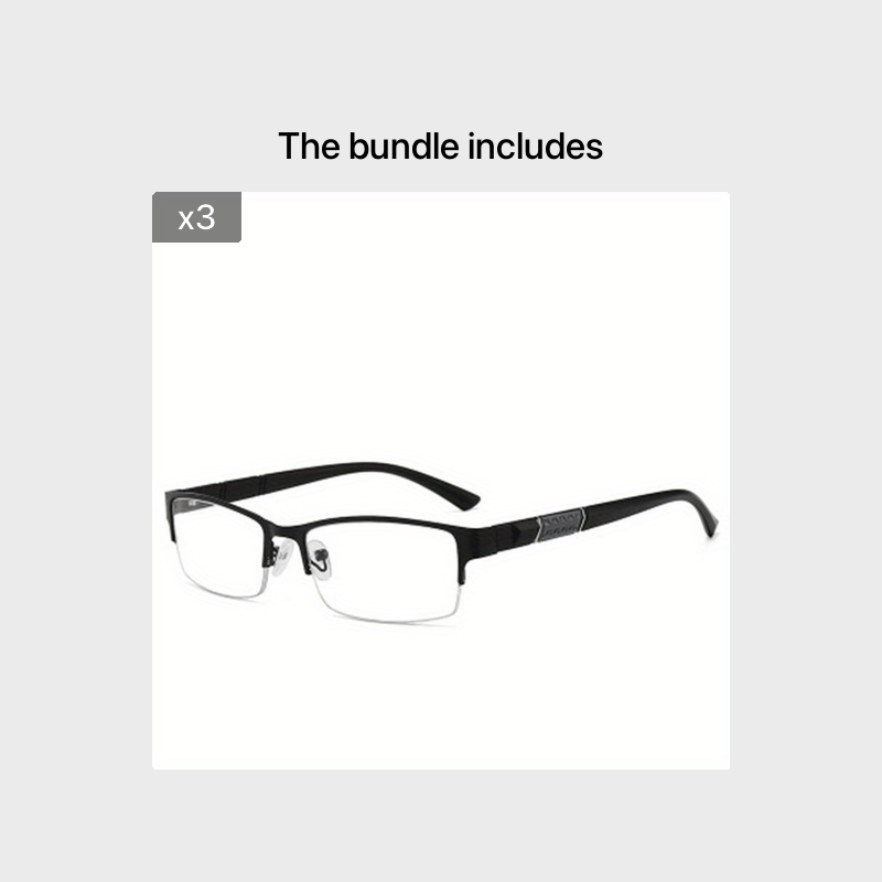 Half Frame Men's Business Metal Reading Glasses