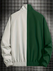 Men's Casual Stand Collar Zip Up Jacket For Spring Fall Outdoor