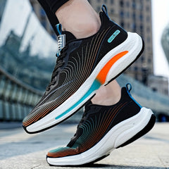 Men's Casual Lace Up Woven Sneakers Comfy Breathable Non Slip Sneakers