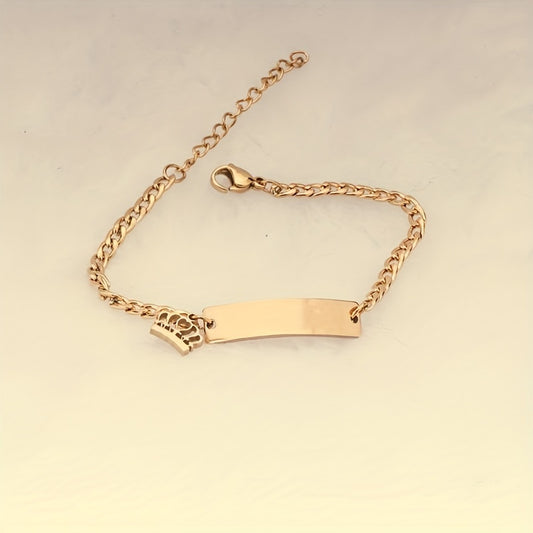 Stainless Steel Laser DIY Letter Bracelet for Boys and Girls