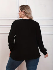  Colorblock Lace Long Sleeve V Neck Sweater