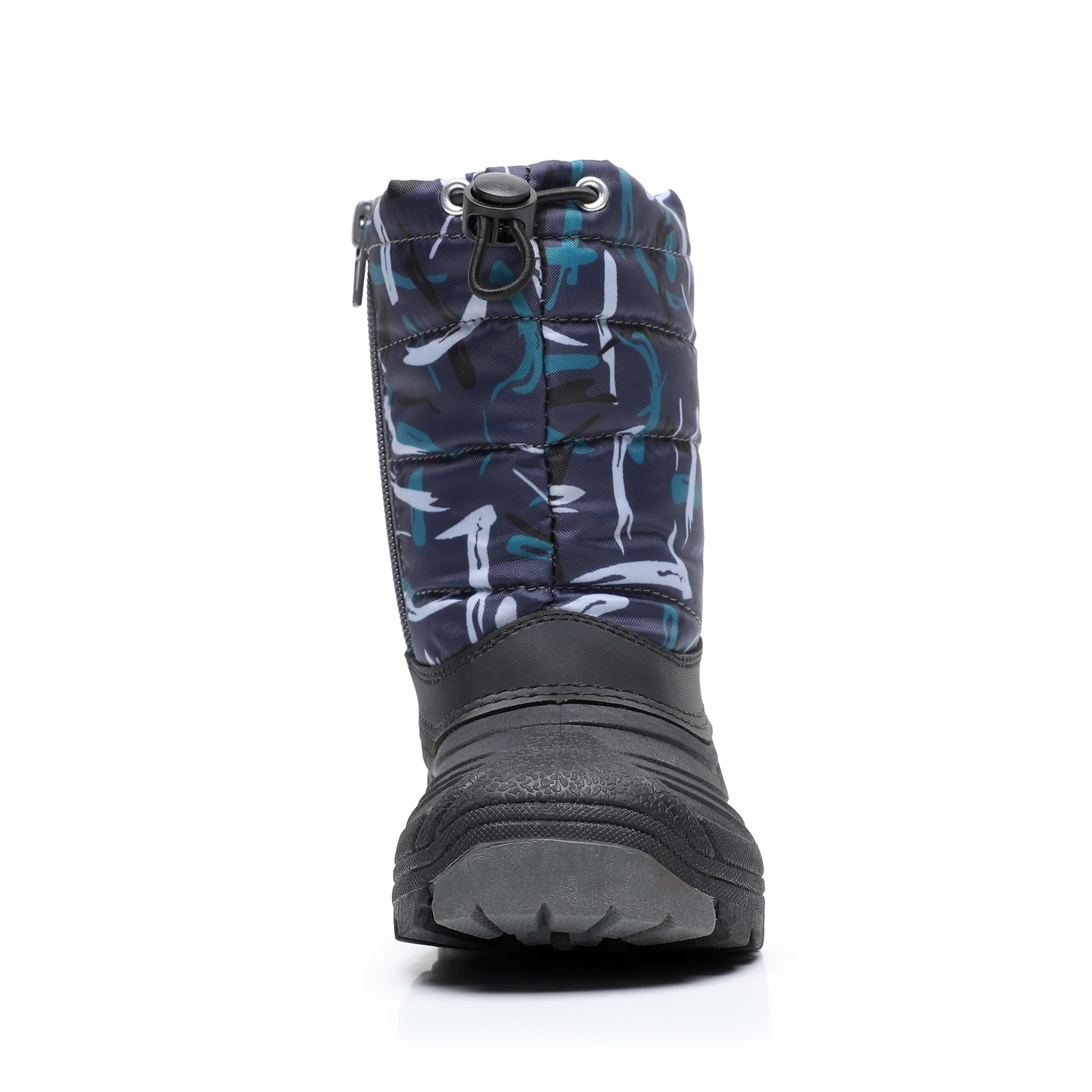 Boy's High Top Snow Boots with Side Zipper Warm Non Slip Thermal Shoes