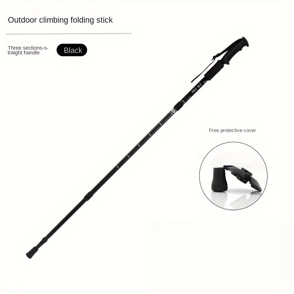 3 Section Foldable Alpenstock for Hiking and Walking