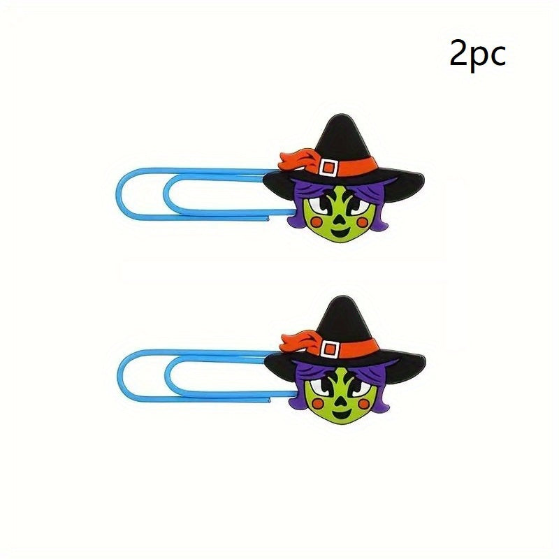 2pcs 6pc Halloween Bookmark Cartoon Ghost PVC Soft Rubber Drip Paper Clip