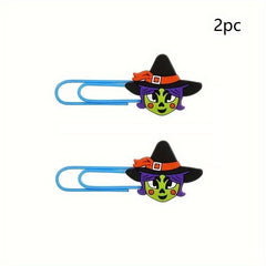 2pcs 6pc Halloween Bookmark Cartoon Ghost PVC Soft Rubber Drip Paper Clip