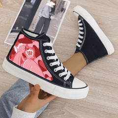 Girl's High Top Love Heart Skate Shoes With Plush Lining