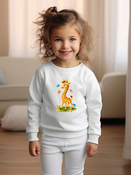 Toddler Kids Cartoon Giraffe Pattern Sweatshirt Top