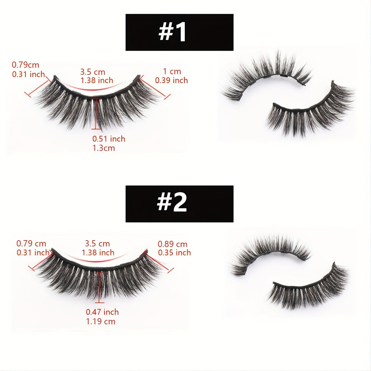 3 Pairs Magnetic Eyelashes 3D Mink Makeup Lashes Set Natural False Lashes
