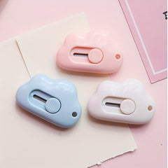 1PC GIRL Heart Lovely Cloud Mini Portable Student Box Cutter