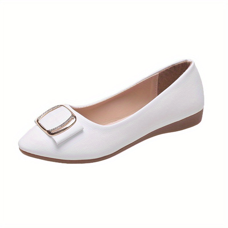 Women's Metal Decor Flat Shoes Slip On Comfort Walking Shoes