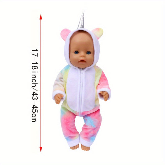 Unicorn Baby Doll Onesie Fits 16-18 Inch Dolls
