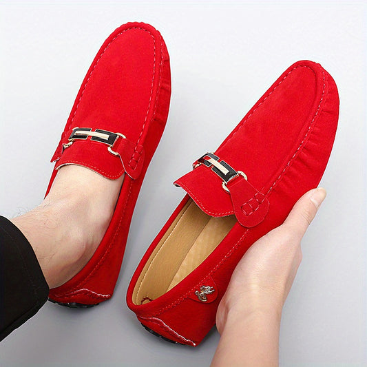 Men's Metallic Decor Moc Toe Loafer Shoes