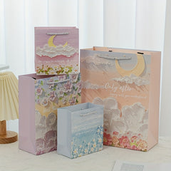 4pcs Oil Painting Tote Gift Bag Set Student Graduation Birthday DIY Gift Bag