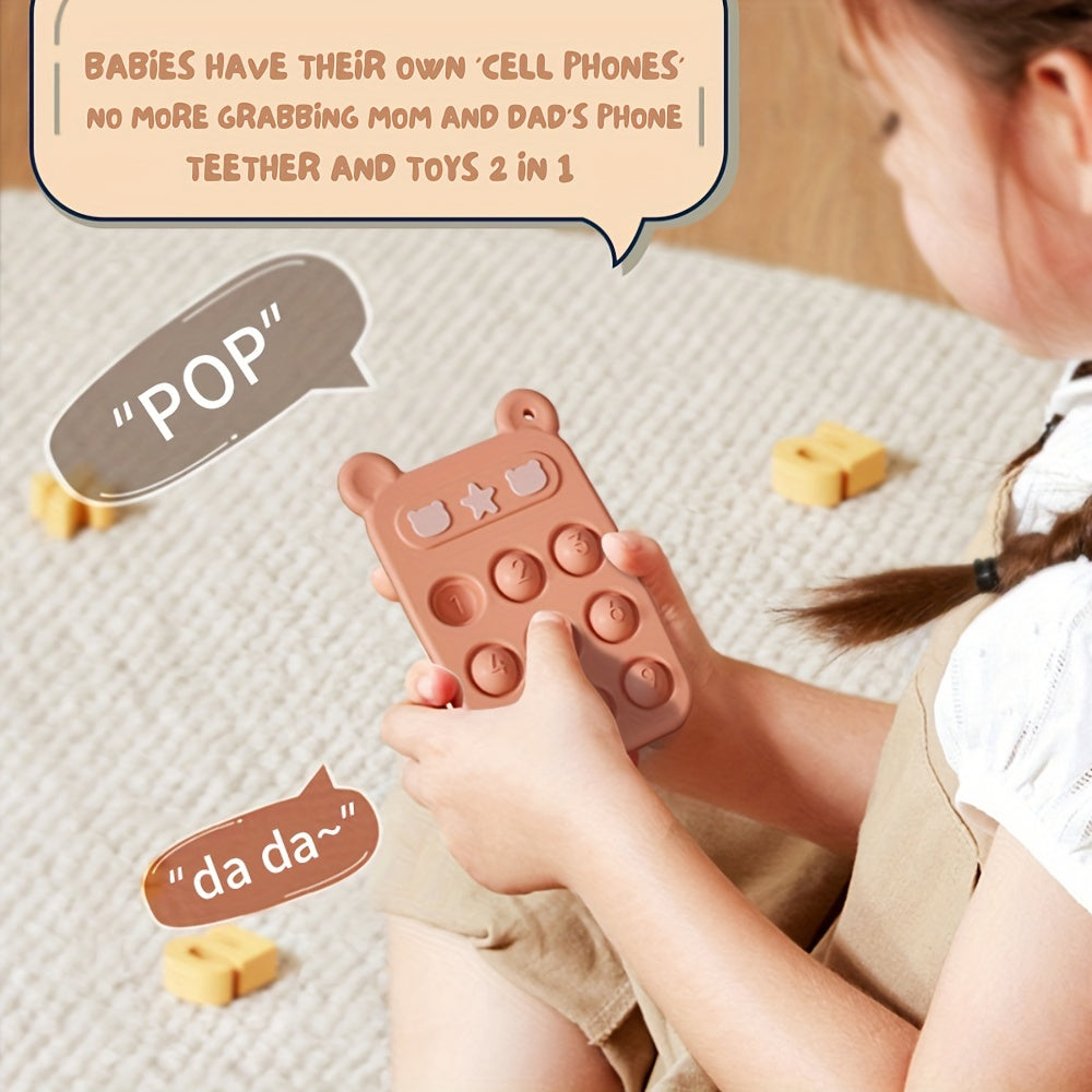 Popper Sensory Teether Toy for Baby 3Months BPA CPC Phone Press Toy
