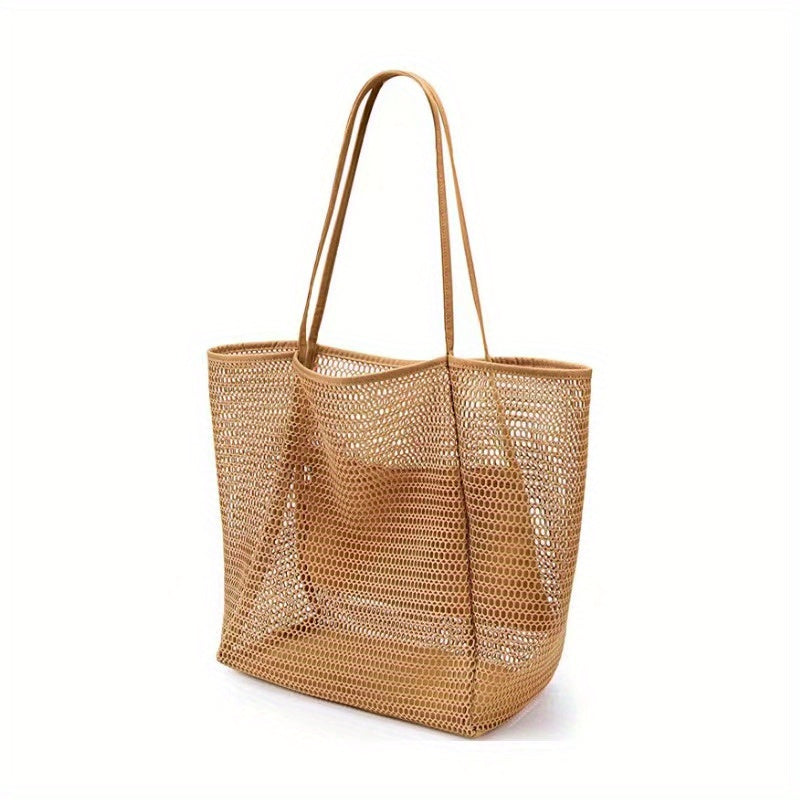 Large Capacity Mesh Beach Bag Grocery Shopping Bag Swimming Storage Bag