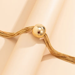 Big Ball Pendant Necklace Twisted Chain Necklace