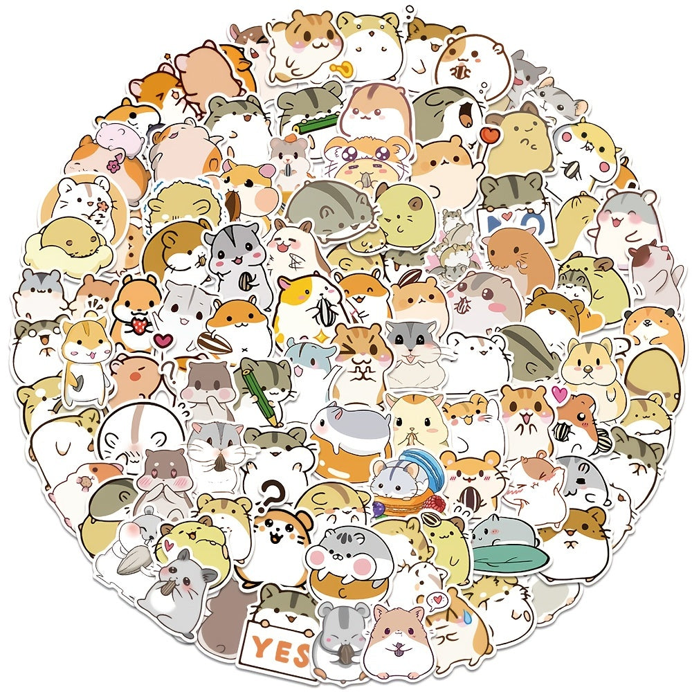 100 Hamster Graffiti Stickers for Notebooks and Cups