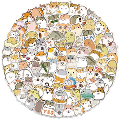 100 Hamster Graffiti Stickers for Notebooks and Cups