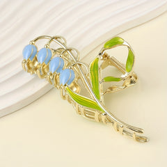 Flower Hair Claw Alloy Banana Clip Non Slip Hair Styling Accessory