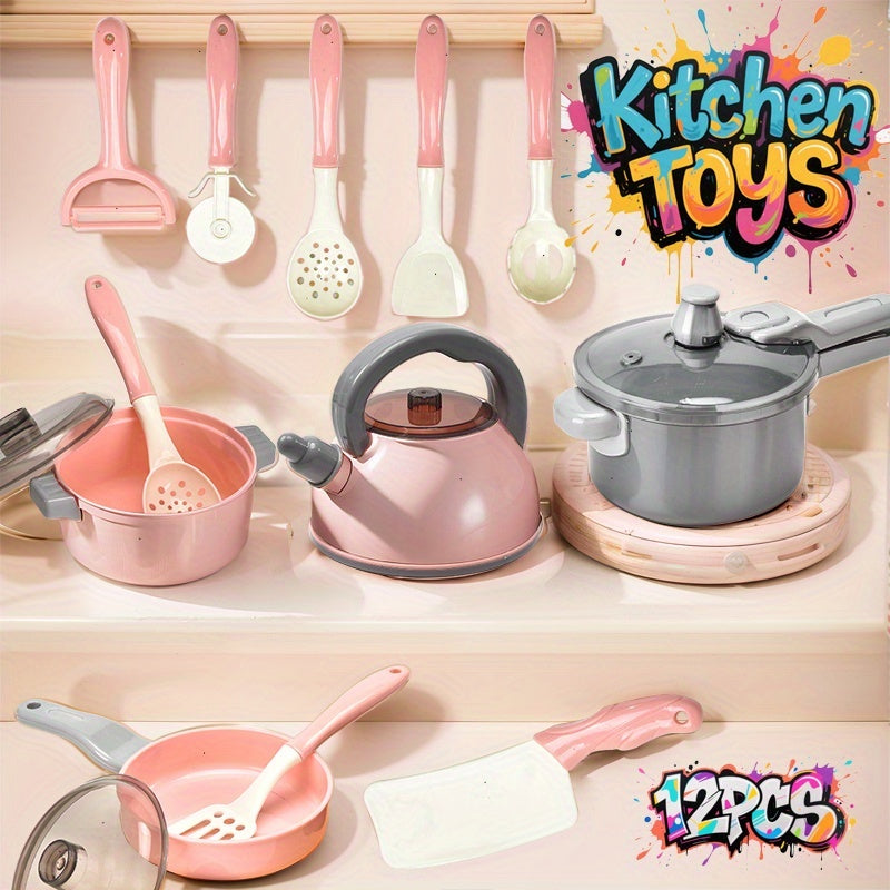 Dreamy Pink Mini Kitchen Toys Pretend Playset for Cooking Skills