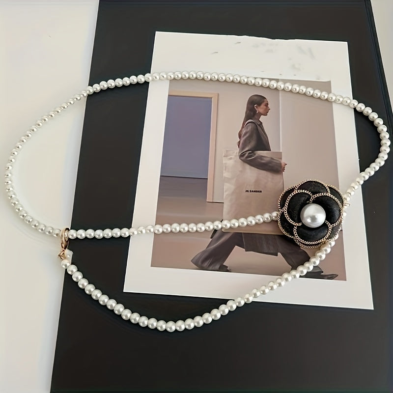 Camellia Faux Pearl Waist Chain for Women