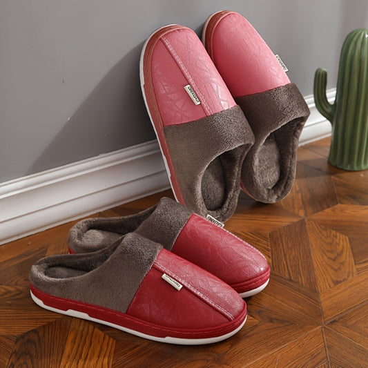 Women's Plush Indoor Slippers Waterproof Non Slip Home Slides