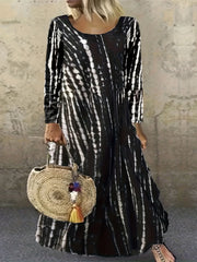  Tie Dye Long Sleeve Maxi Dress