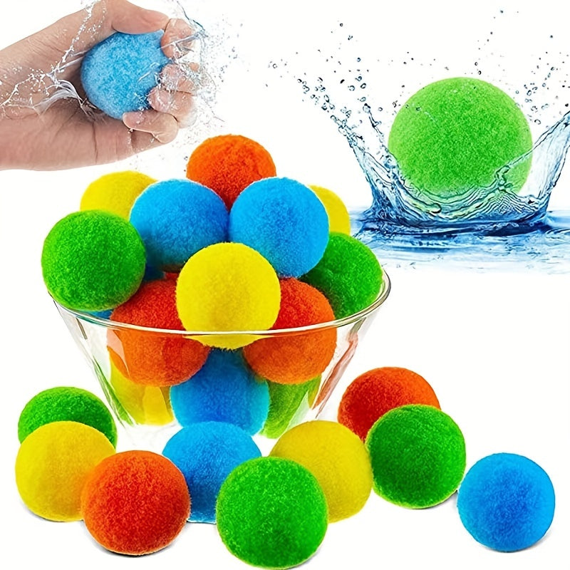 10pcs Reusable Cotton Water Balls for Summer Camping Water Combat Toys